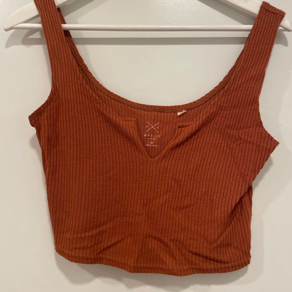 Women's Rust Ribbed Tank Top